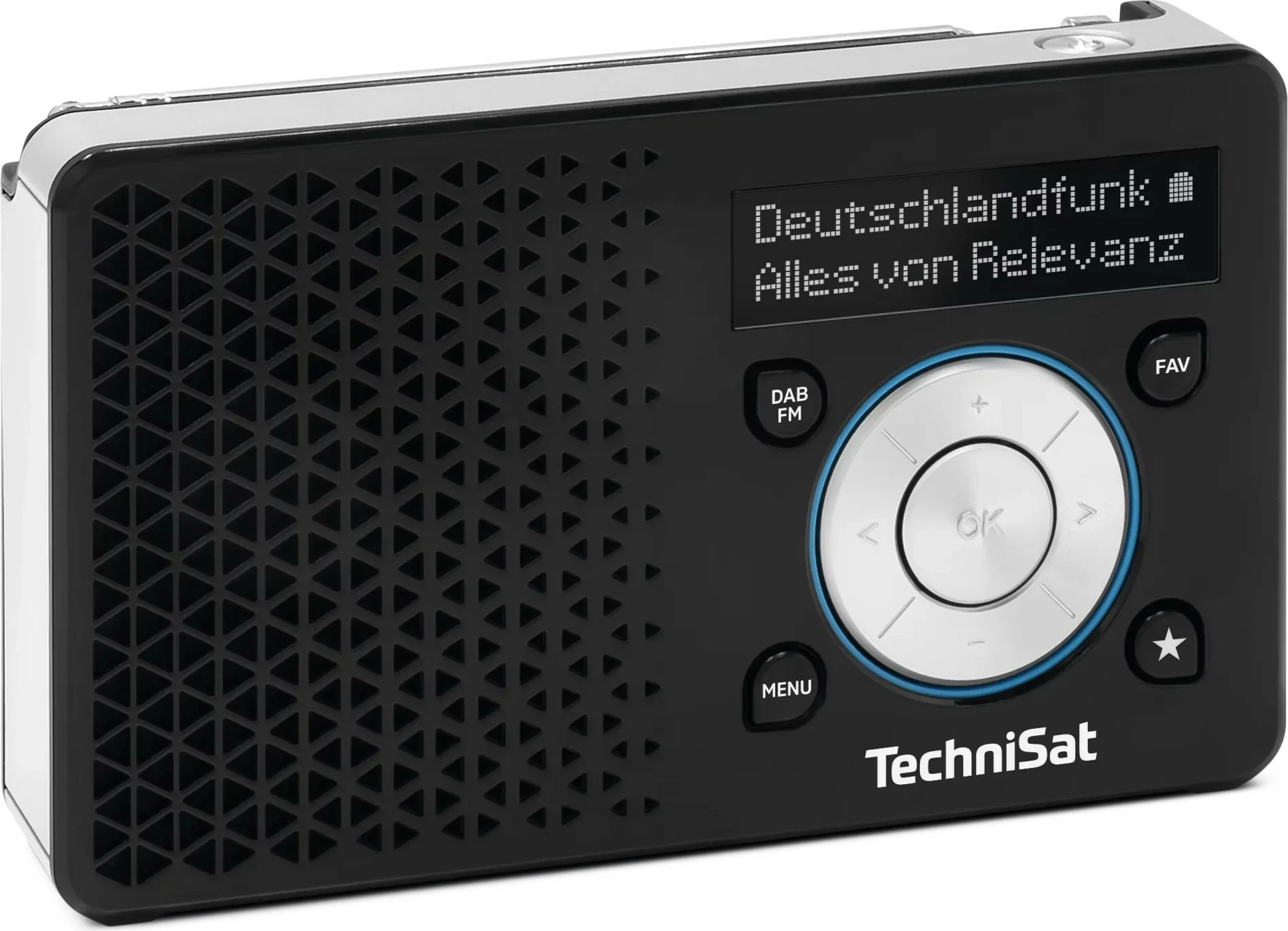 Radio portabile TechniSat DigitRadio 1 ASA, DAB+ FM, ekran OLED, 1050mAh, zi/argjendtë