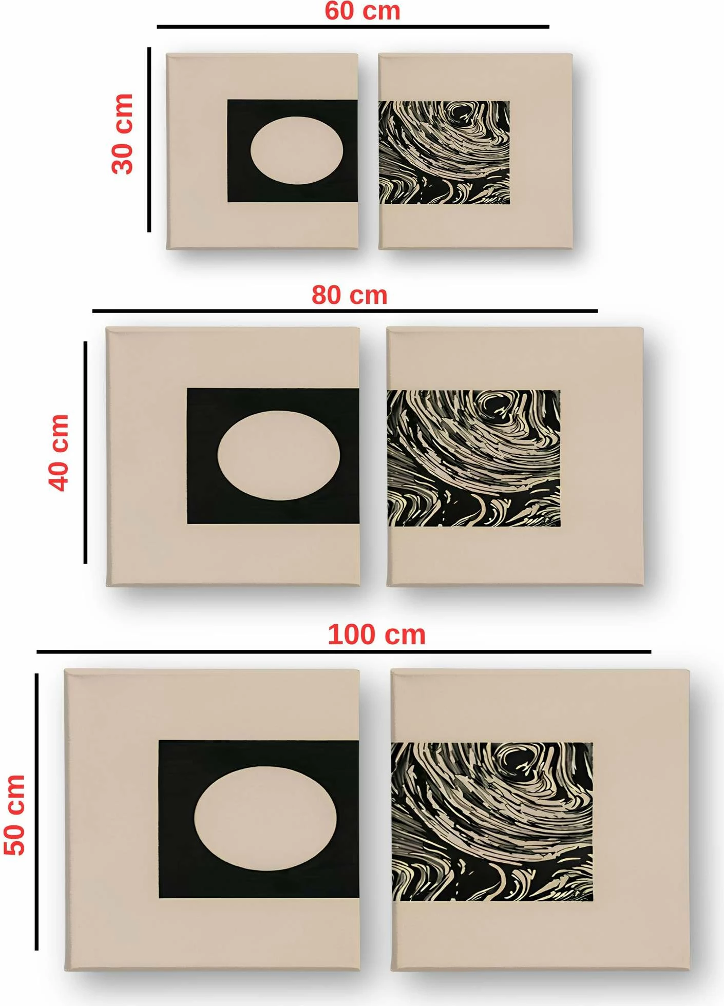 Set pikturash dekorative në kanavacë, shumëngjyrëshe, 2 copë, 30x30cm, Wallity, ASR_CNV2-22