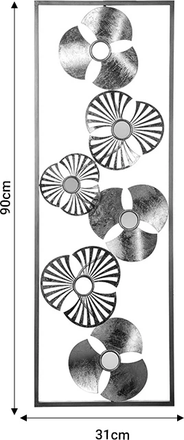 Dekor muri Blomma metalik ngjyrë ari antik 31x3.5x90cm
