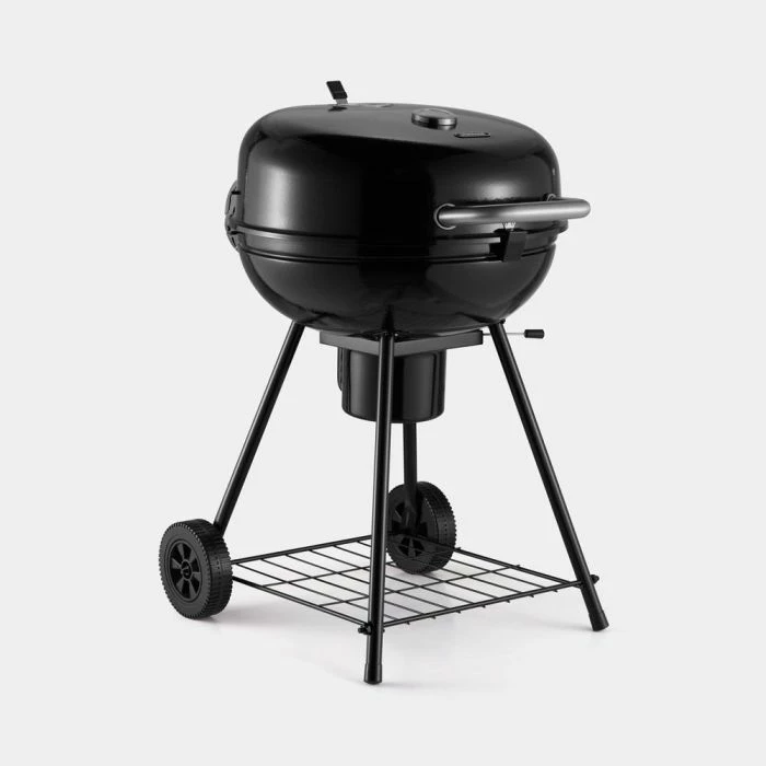 Skara kettle me qymyr VONHAUS 2500934, diametër 53.5 cm, me kapak e termometër, e zezë
