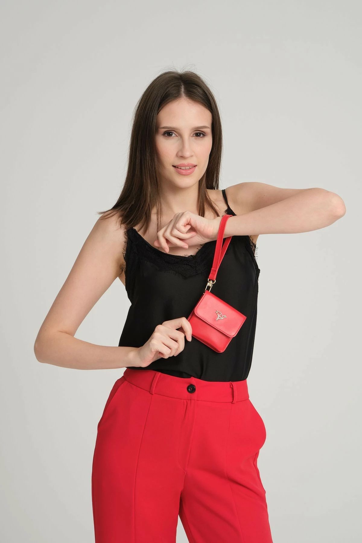 Portofol për gra, ngjyrë e kuqe, Zoozie Bags, Mini Best