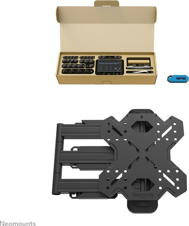 Mbajtës muri Newstar WL40S-850BL12, 100 x 100 mm, 200 x 200 mm, Çelik, i zi