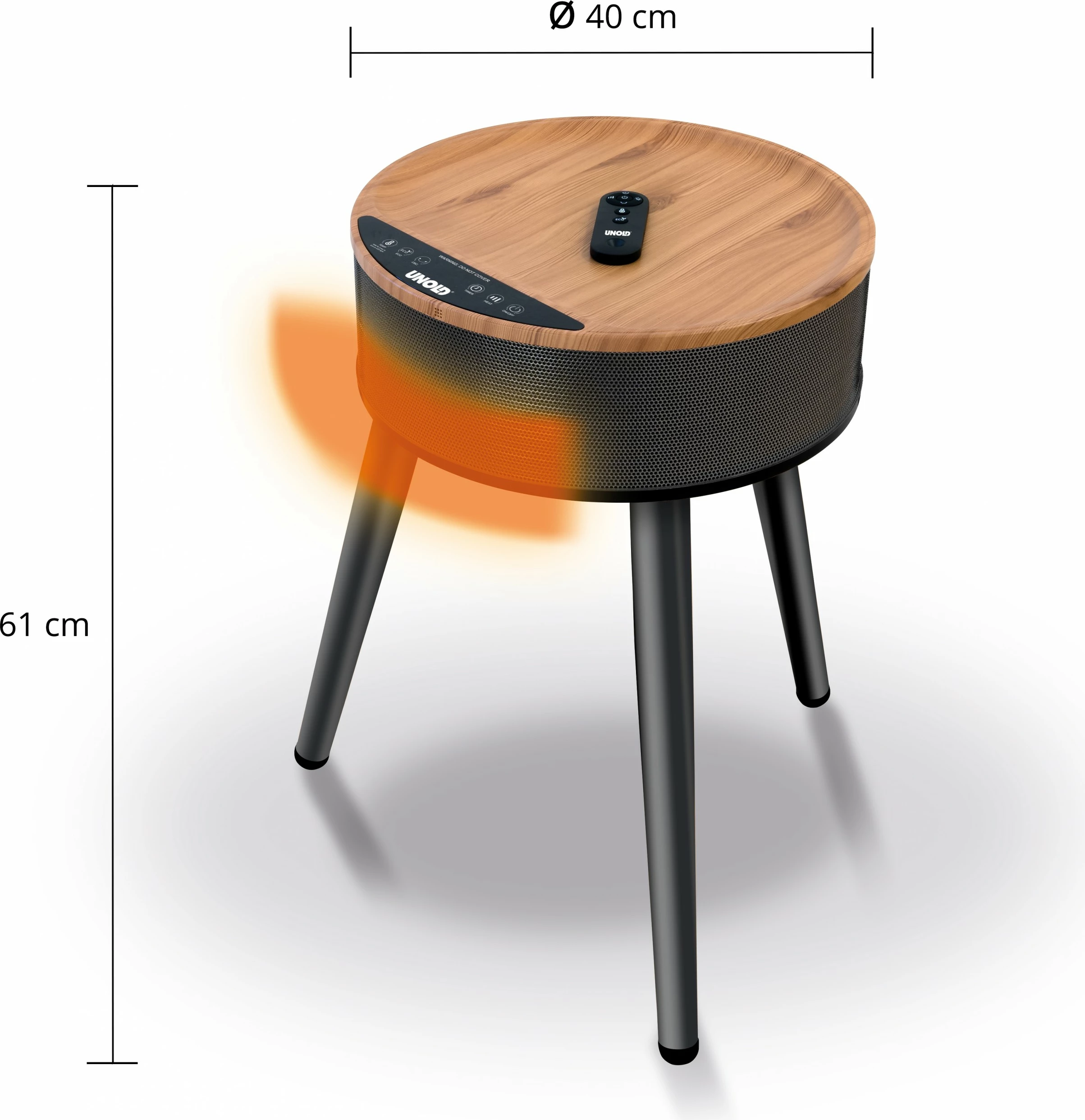 Ngrohës elektrik UNOLD 86545, Keramik, 1.2 m, Ngjyrë e zezë