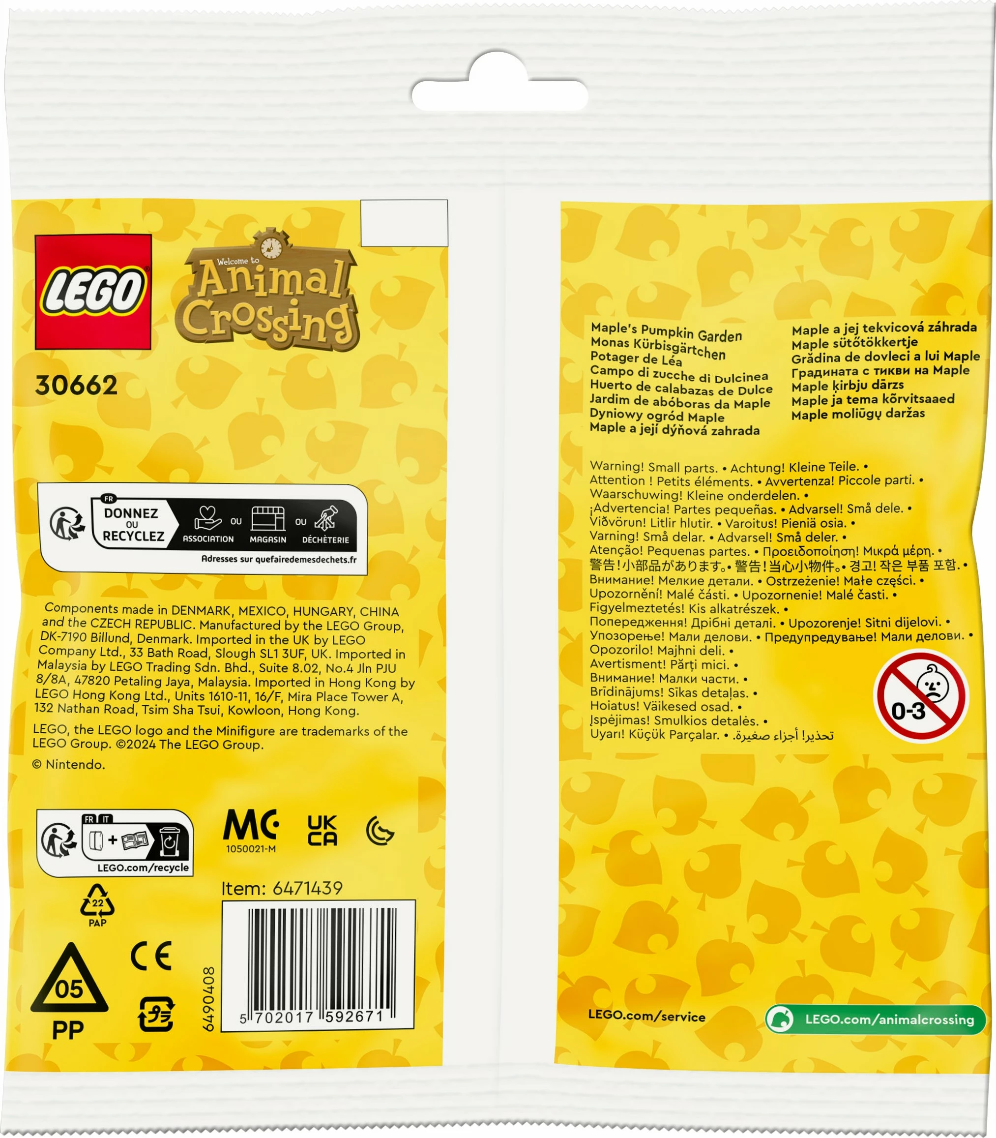 Set ndërtimi LEGO Animal Crossing 30662 Maple’s Pumpkin Garden, multikolor