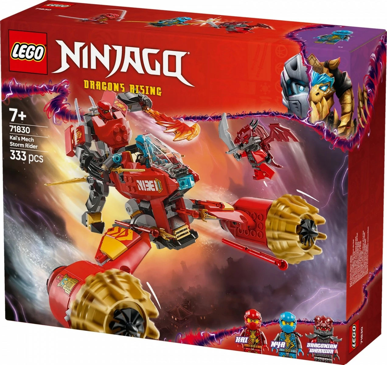 Set ndërtimi LEGO Ninjago Storm Rider Mech Kai 71830, 333 pjesë