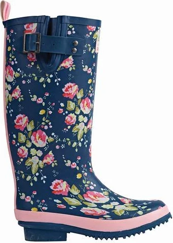 Çizme gome për femra Briers B7028, nr.40, me lule, waterproof, blu