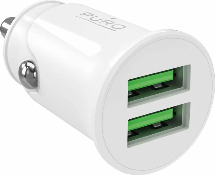 Karikues veture Puro Pro Lite, 2x USB-A, 10W, Bardhë