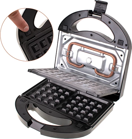 Aparat sandviçi/grilli/wafflesh 3‑në‑1, Mesko, MS 3045, 750–1000W, pllaka të këmbyeshme, zezë‑argjend