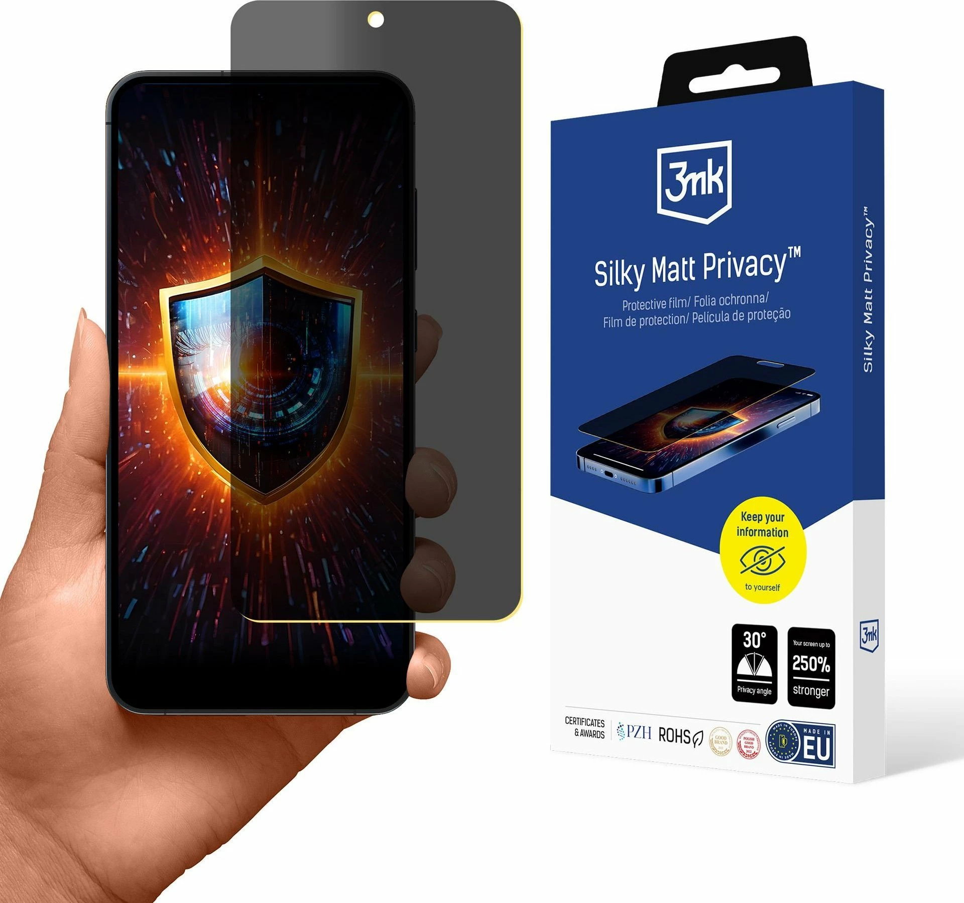 Foli mbrojtëse privacy 3MK Silky Matt Privacy për Samsung Galaxy S25, mat, 1 copë