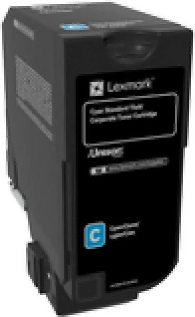 Toner Lexmark 74C2SCE kapacitet standard, për printerë CS/CX dhe MS/MX, rendiment 5,500–8,800 faqe, Cyan