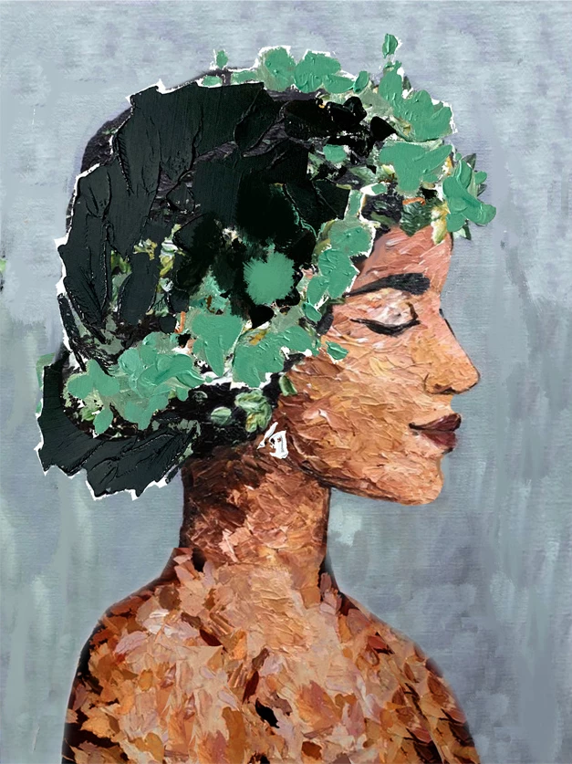 Pikturë dekorative SPRING LADY, kanavacë, shumëngjyrëshe, 60x80x4cm