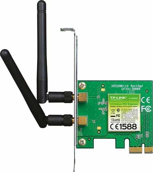 Kartelë rrjeti Wi‑Fi PCIe TP-Link TL-WN881ND 300 Mbps me 2 antena të jashtme