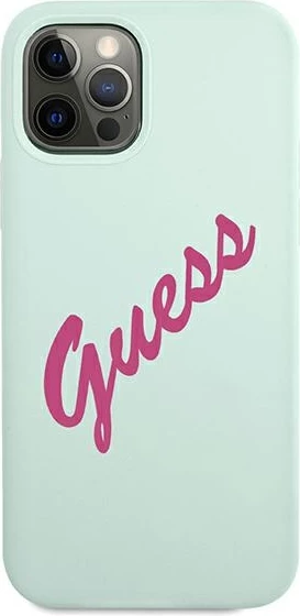 Mbështjellës Guess GUHCP12LLSVSBF për iPhone 12 Pro Max 6.7", silikon, fuchsia/blu