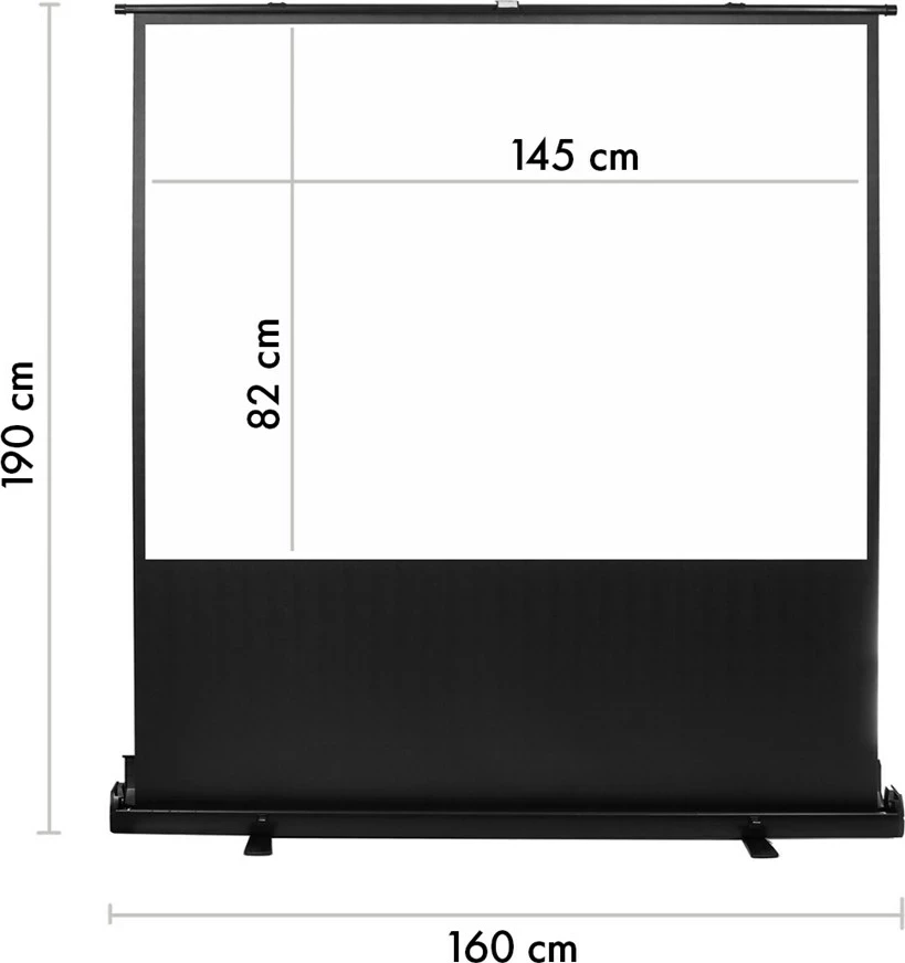 Ekran portativ për projektor Maclean MC-210, 66 inç, 16:9, për dysheme