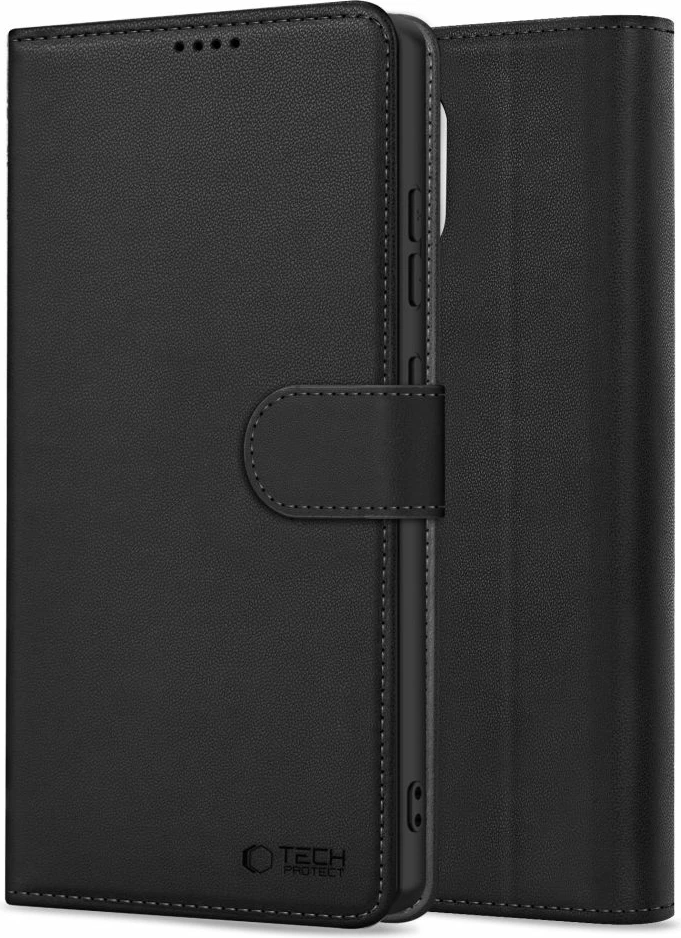 Mbështjellës Tech-Protect Wallet për Samsung Galaxy S25, eko-lëkurë, i zi