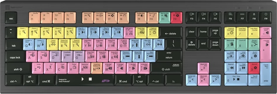 Kasë LogicKeyboard Astra 2 FR për Mac, Pro Tools, shumëngjyrëshe