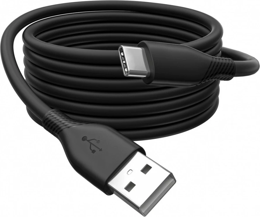 Kabllo silikoni Digitus AK-300340-010-S, USB-A në USB-C, 1m, e zezë