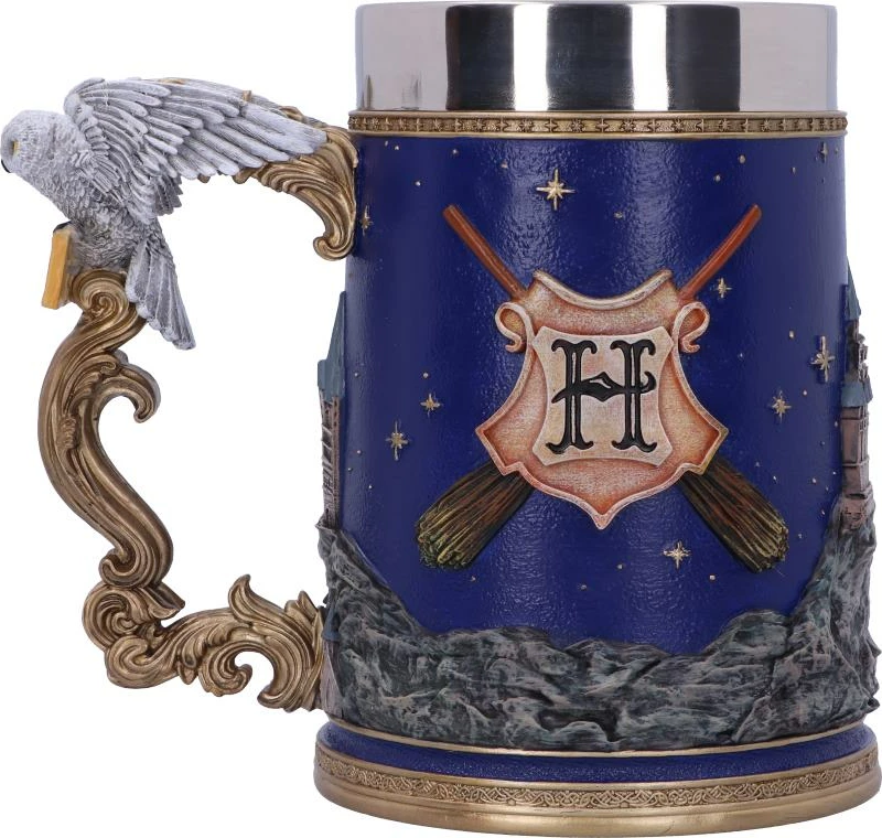 Mug koleksionues NEMESIS NOW Harry Potter Hogwarts 600ml 15.5cm me insert inox, blu
