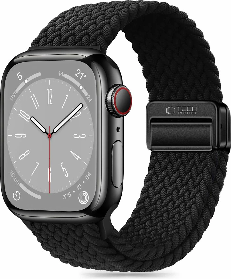 Rrip najloni për smartwatch Tech-Protect Nylonmag, për Apple Watch 4/5/6/7/8/9/SE/Ultra 1/2 (42/44/45/49 mm), i zi