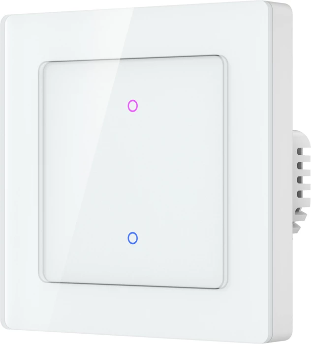 Ndërprerës dritash me prekje Wi‑Fi, Avatto TS20‑EU‑W2, 2‑kanal, 2.4 GHz, kompatibil me Tuya/Smart Life/Alexa/Google Home, i bardhë