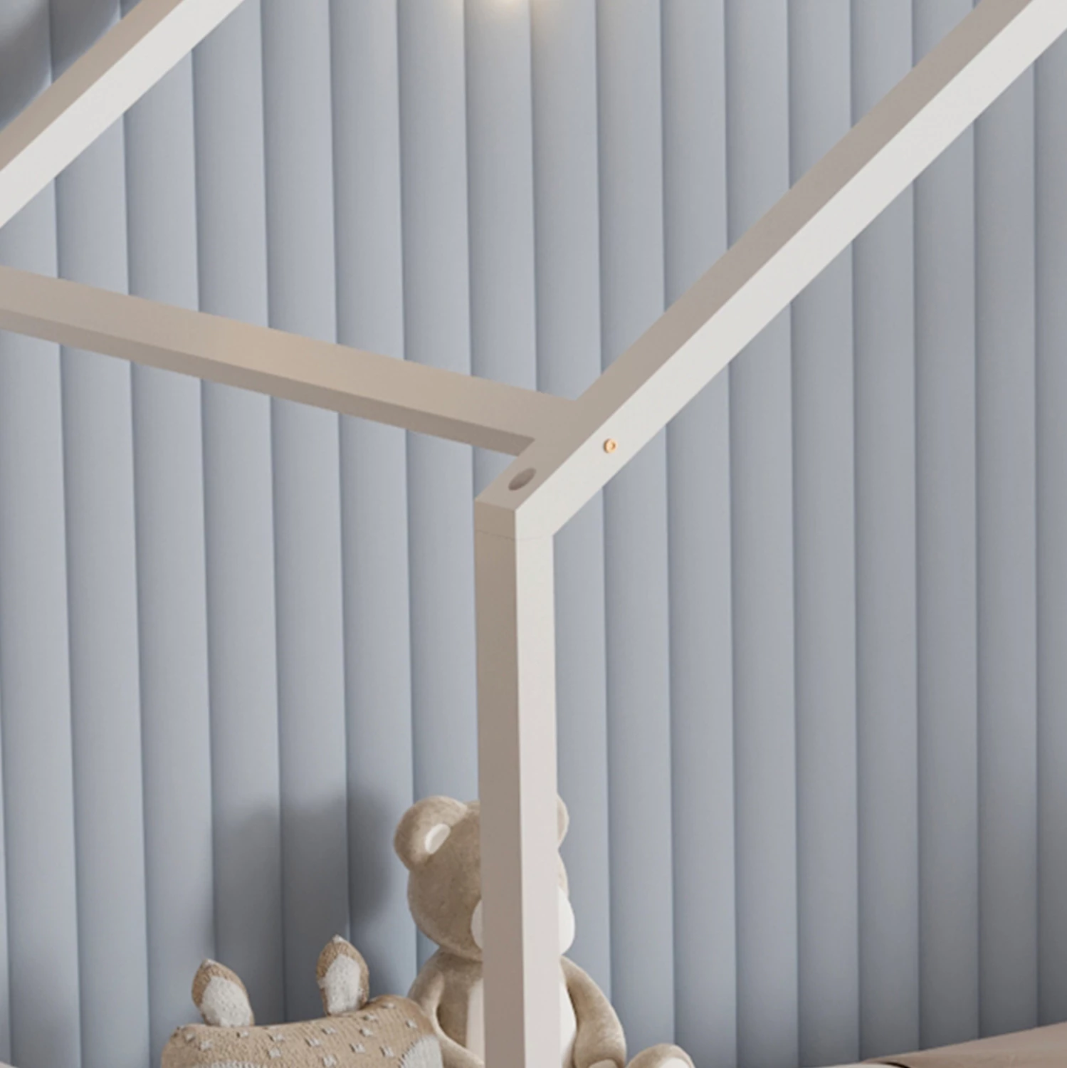 Krevet për fëmijë KLARICE FH680.03 t.MONTESSORI-2 SIRTARË- DRU I FORTË PISHË NË TË BARDHË- 190x90cm