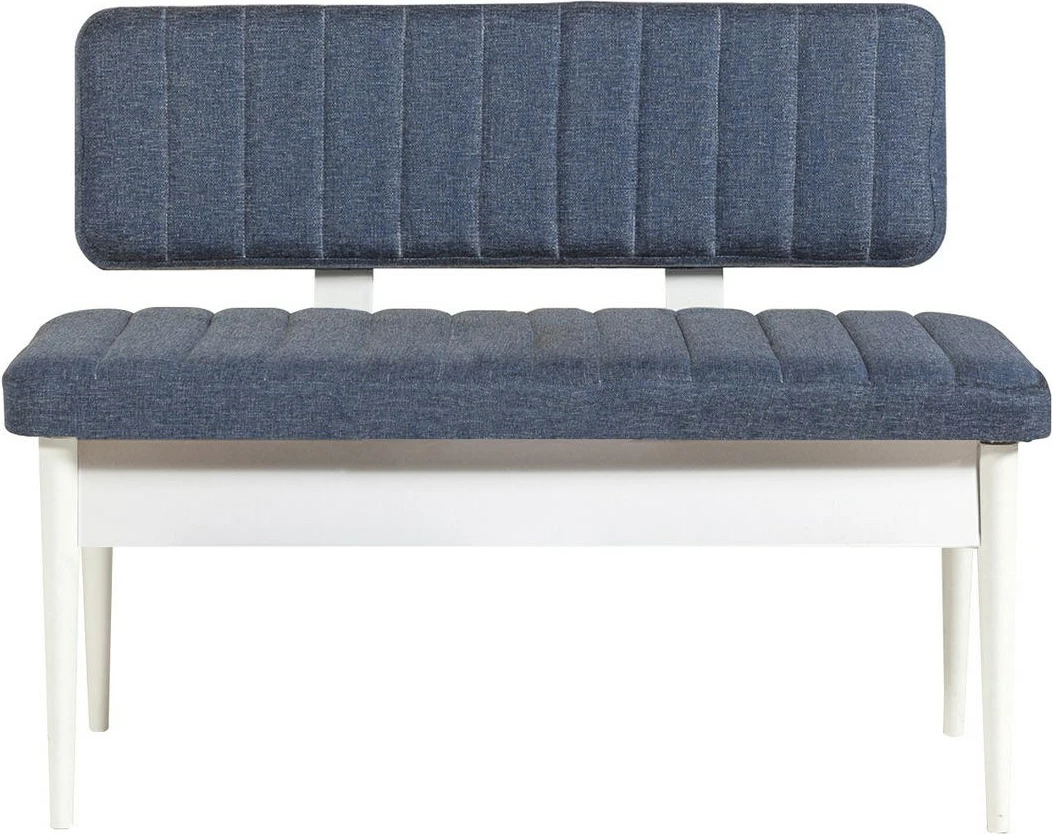 Tavolinë me karrige, set 5 pjesësh, Hanah Home, Vina, e bardhë dhe kaltër e errët