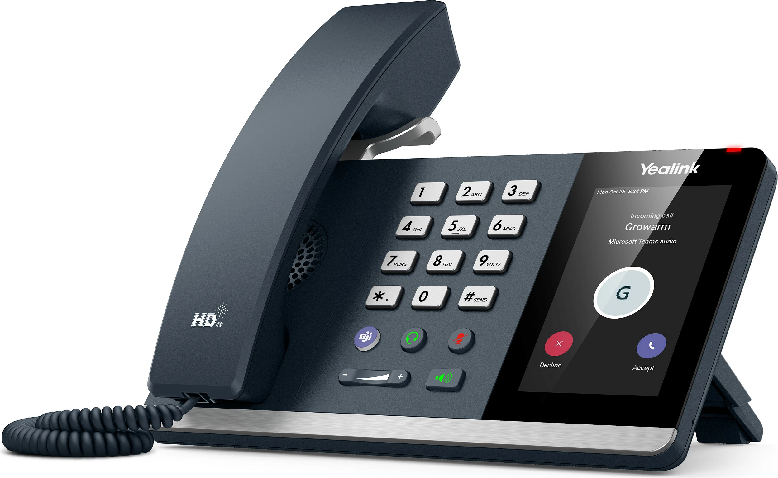 Telefon IP Yealink MP54 E2 Teams, ekran 4 inç, Wi-Fi, Bluetooth, gri
