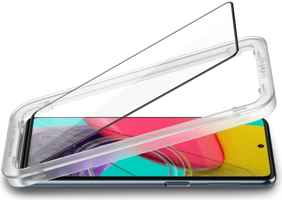 Xham i temperuar Spigen Glass FC AlignMaster për Samsung Galaxy M53 5G, i zi