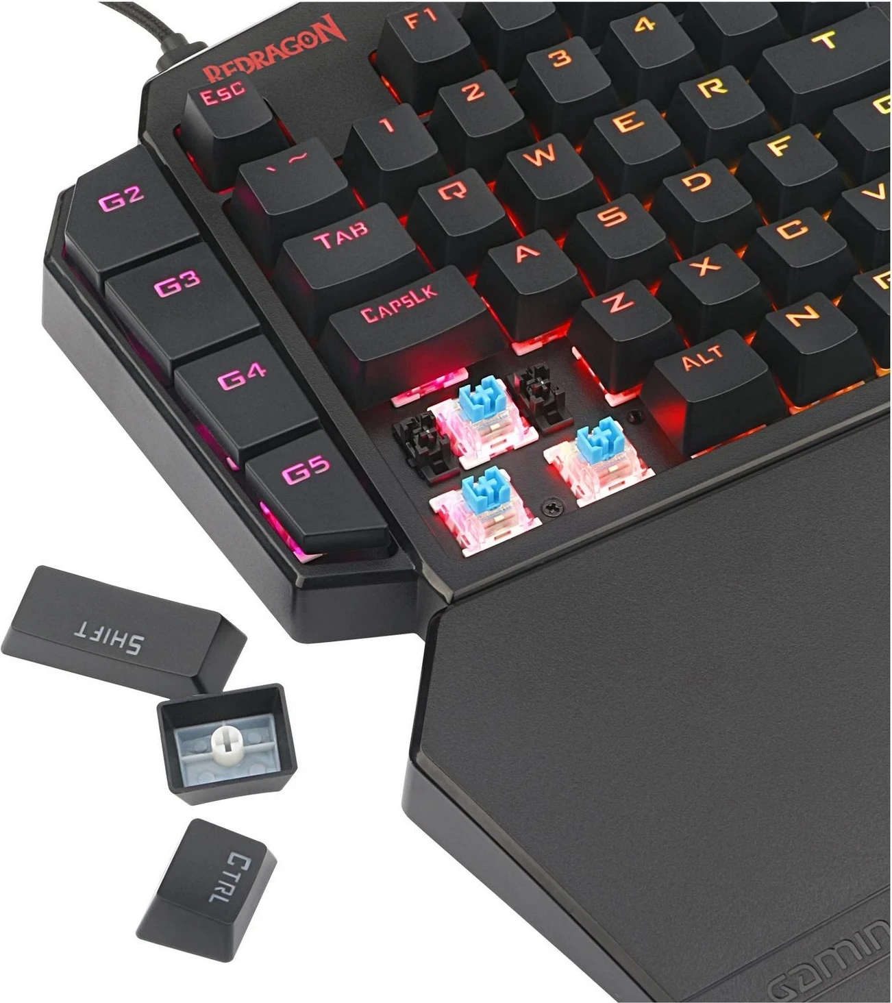 Tastierë për një dorë Redragon K585 DITI, me RGB