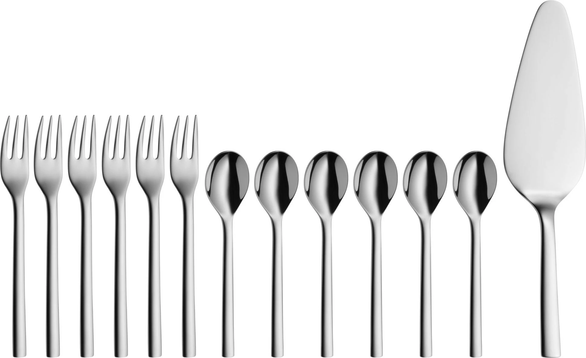 Set për ëmbëlsira WMF Nuova 13 pjesë, çelik inox, krom