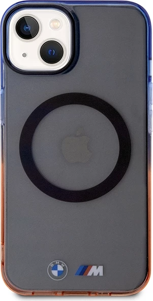 Mbështjellës BMW Gradient Bumper MagSafe për iPhone 14, 6.1", gri/portokalli/blu