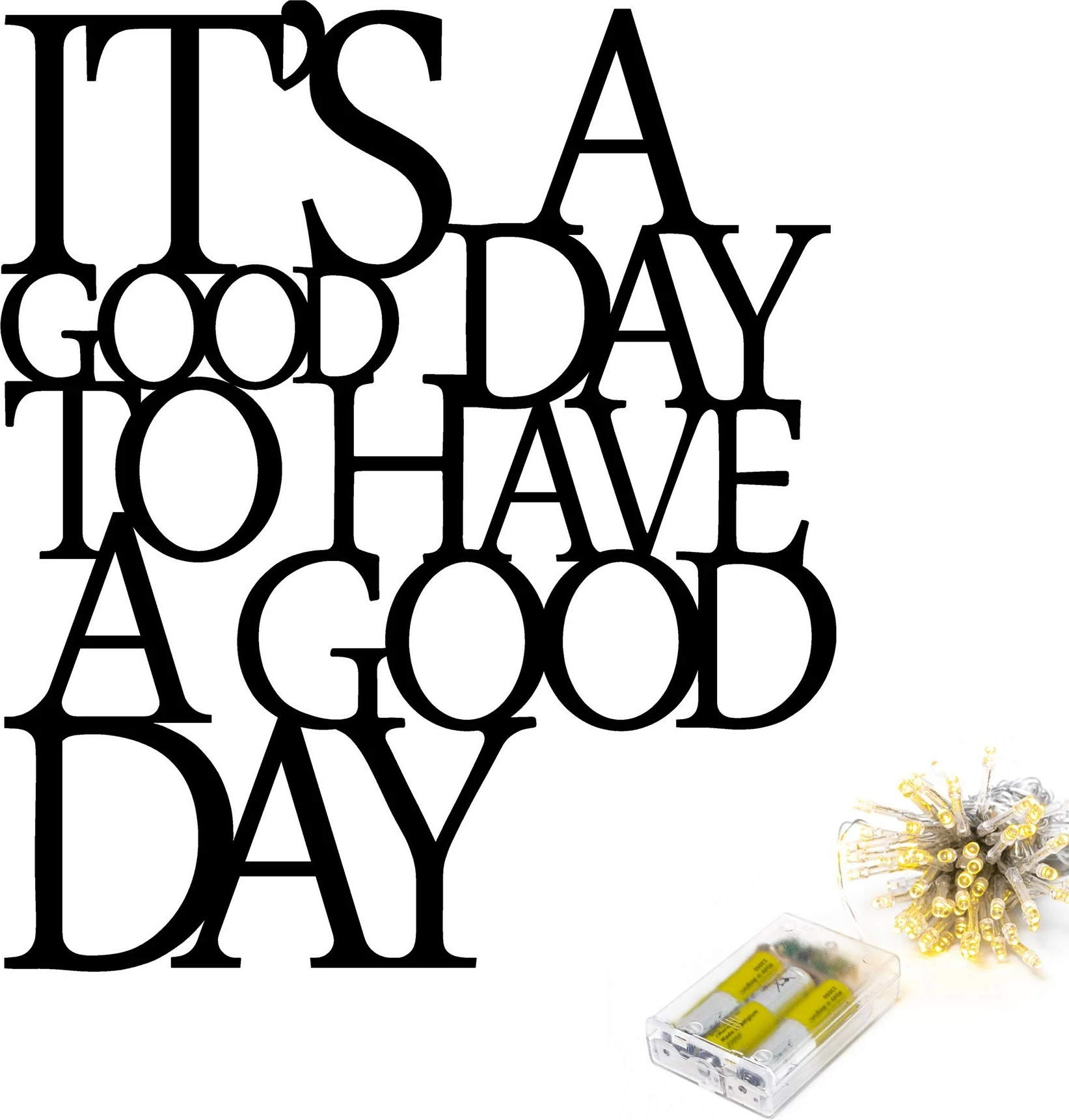 Aksesor dekorativ metalik për mur, Wallity, It's A Good Day To Have A Good Day, 187