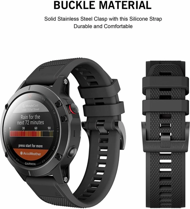 Rrip Tech-Protect Smooth për Garmin Fenix 3/5X/3HR/5X Plus/6X/6X Pro/7X, i zi