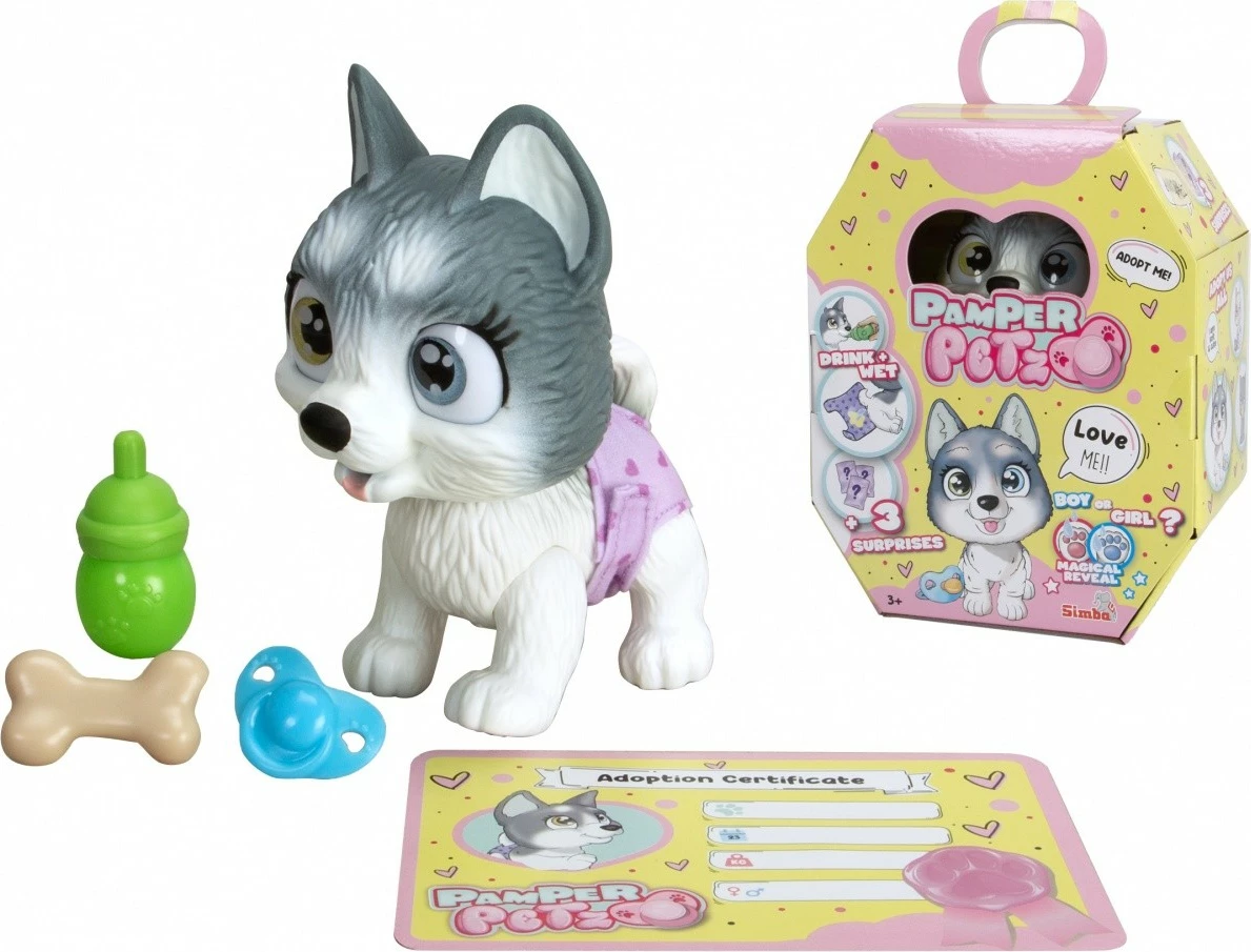 Figurinë lodër Husky Pamper Petz Simba set me aksesorë, 15 cm