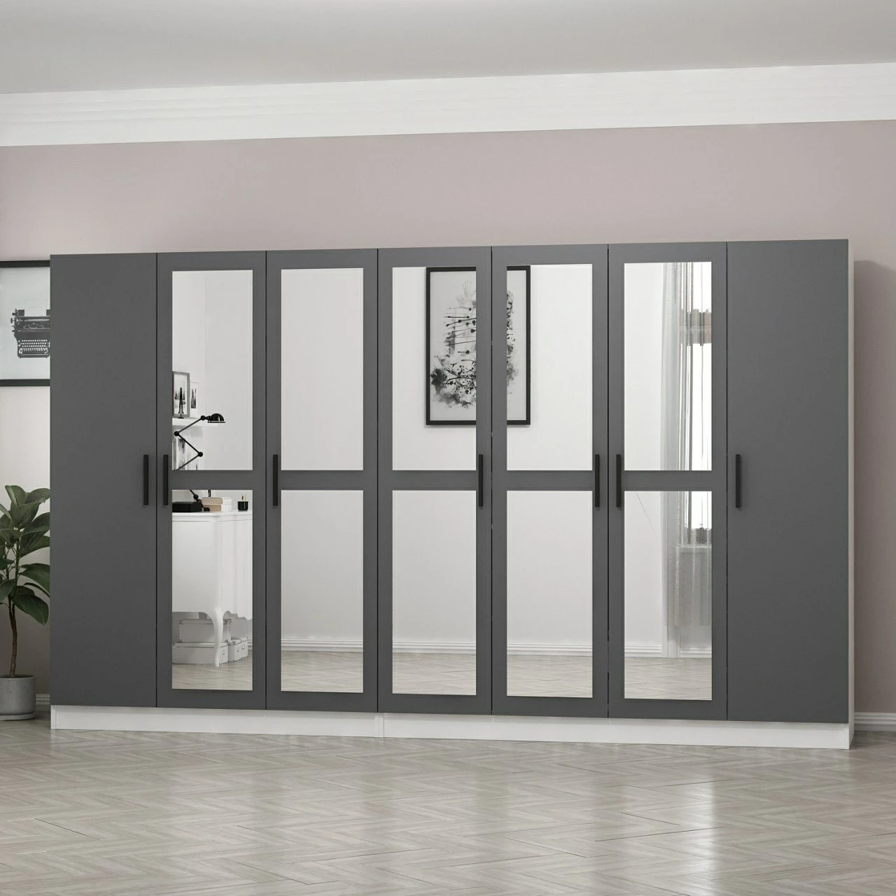 Dollap për dhomë gjumi, ngjyrë antracit, Skye Decor, 4967