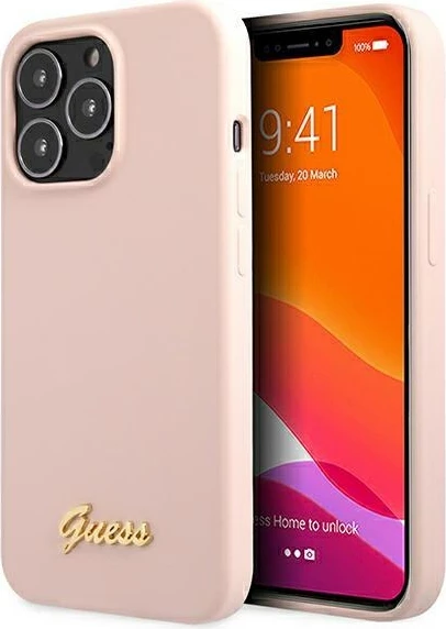 Mbështjellës Guess GUHMP13XLSLMGLP për iPhone 13 Pro Max 6.7", silikon, MagSafe, rozë e çelur