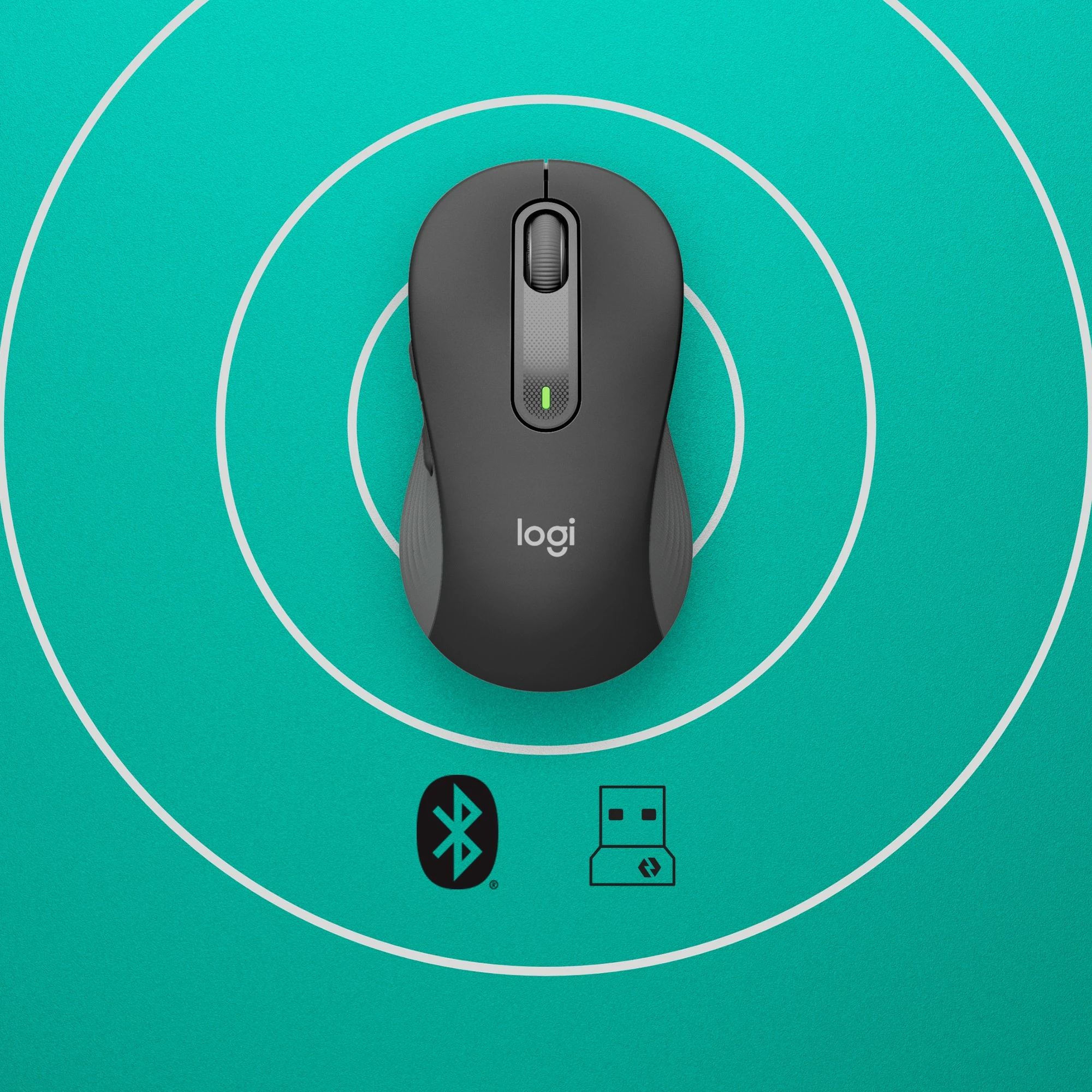 Maus Logitech Signature M650 Wireless për Biznes, Djathtas, Optik, RF Wireless + Bluetooth, 4000 DPI, Grafit