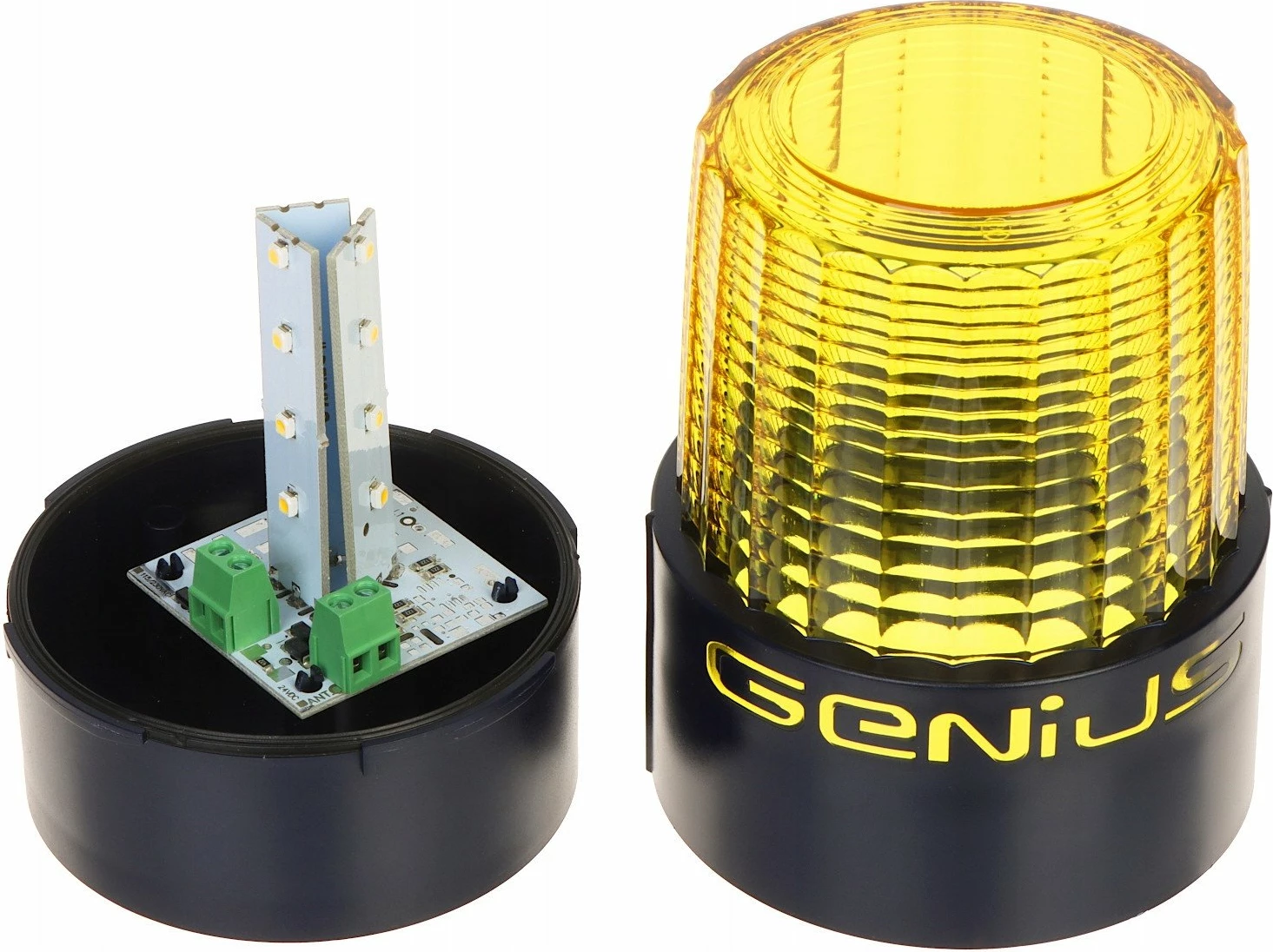 Lampë sinjalizuese Genius Guard 6100316, LED 24V DC, IP55, e verdhë