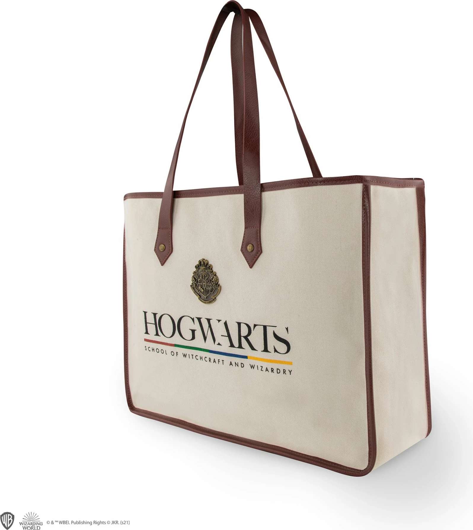 Çantë blerjesh Cinereplicas Harry Potter Hogwarts 45×35×10 cm kanavacë, krem/kafe