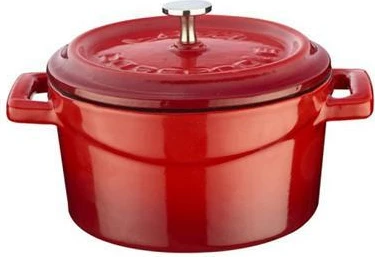 kaserolë gize e rrumbullakët, LAVA, 12 cm, 500 ml, e kuqe