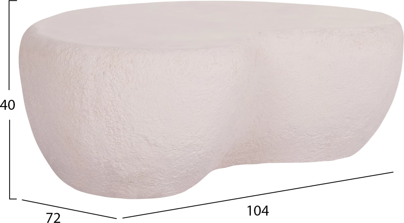 Tavolinë kafeje GERSON, fibër-cement, e bardhë, FH18151.02S, 104x72x40cm