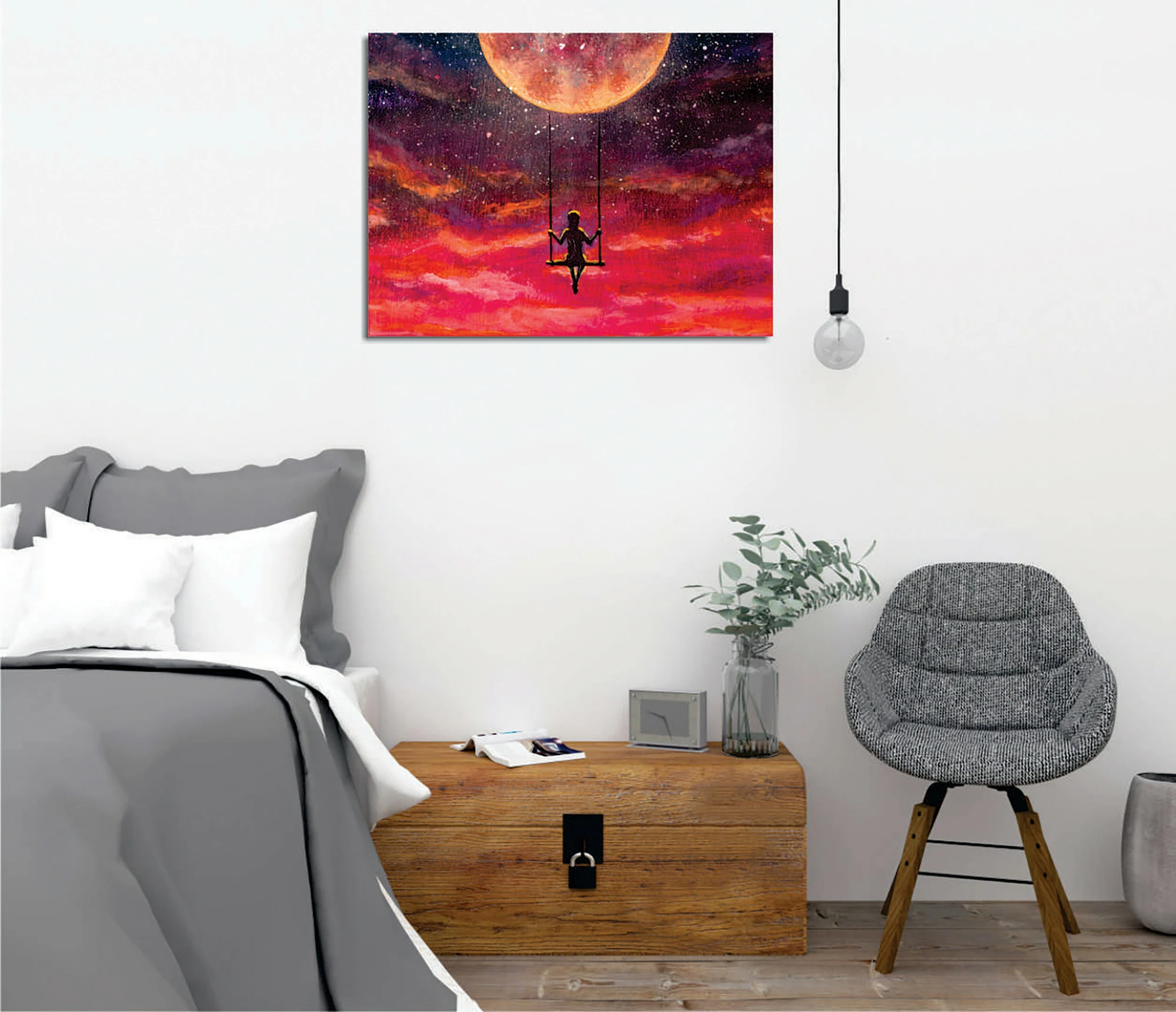 Pikturë dekorative në kanavacë Wallity, DC427, shumëngjyrëshe, 30x40cm