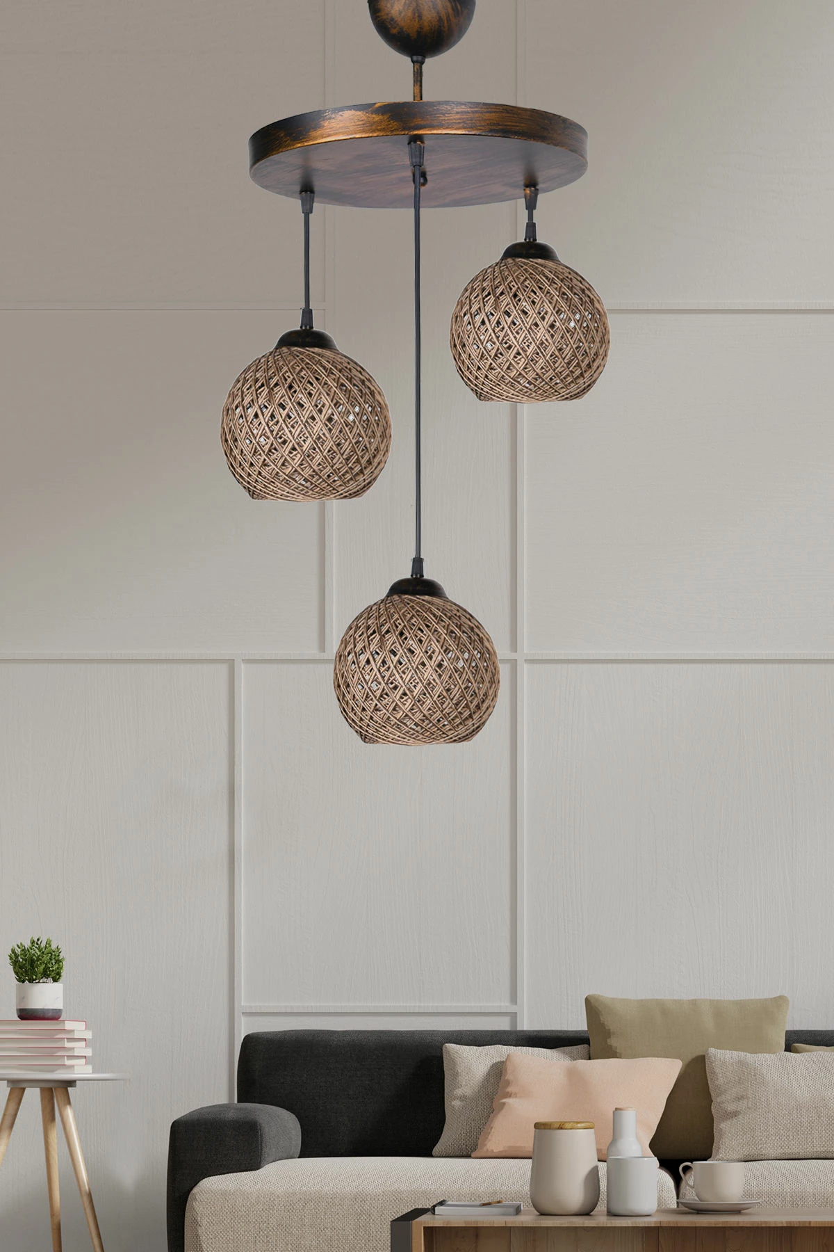 Llambë tavani Opviq, HM201, dizajn skandinav, ngjyrë e zezë