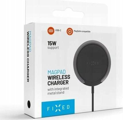 Karikues wireless Fixed MagPad FIXMPAD2-BK 15W MagSafe me mbajtëse metalike USB-C, i zi