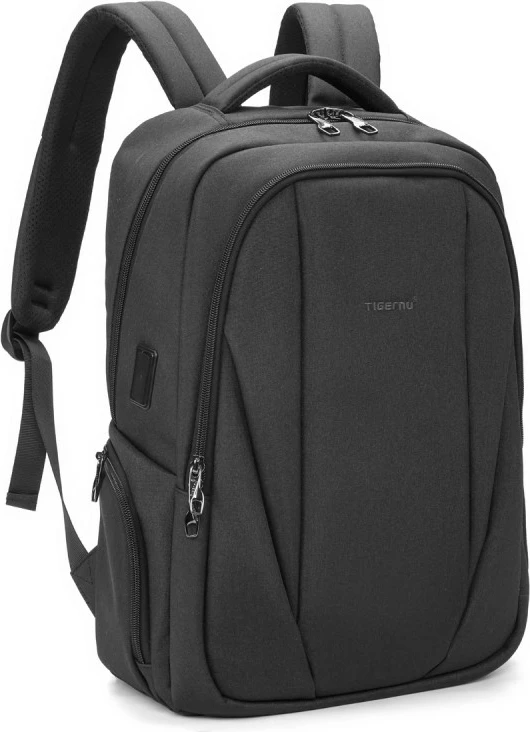 Çantë shpine për laptop Tigernu Pictor 15.6\", rezistente ndaj ujit, me port USB, e zezë/gri