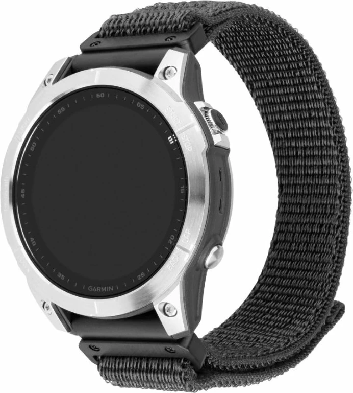 Rrip sportiv Fixed Sporty Strap për Garmin QuickFit 26mm, 160-210mm, nylon, gri e errët