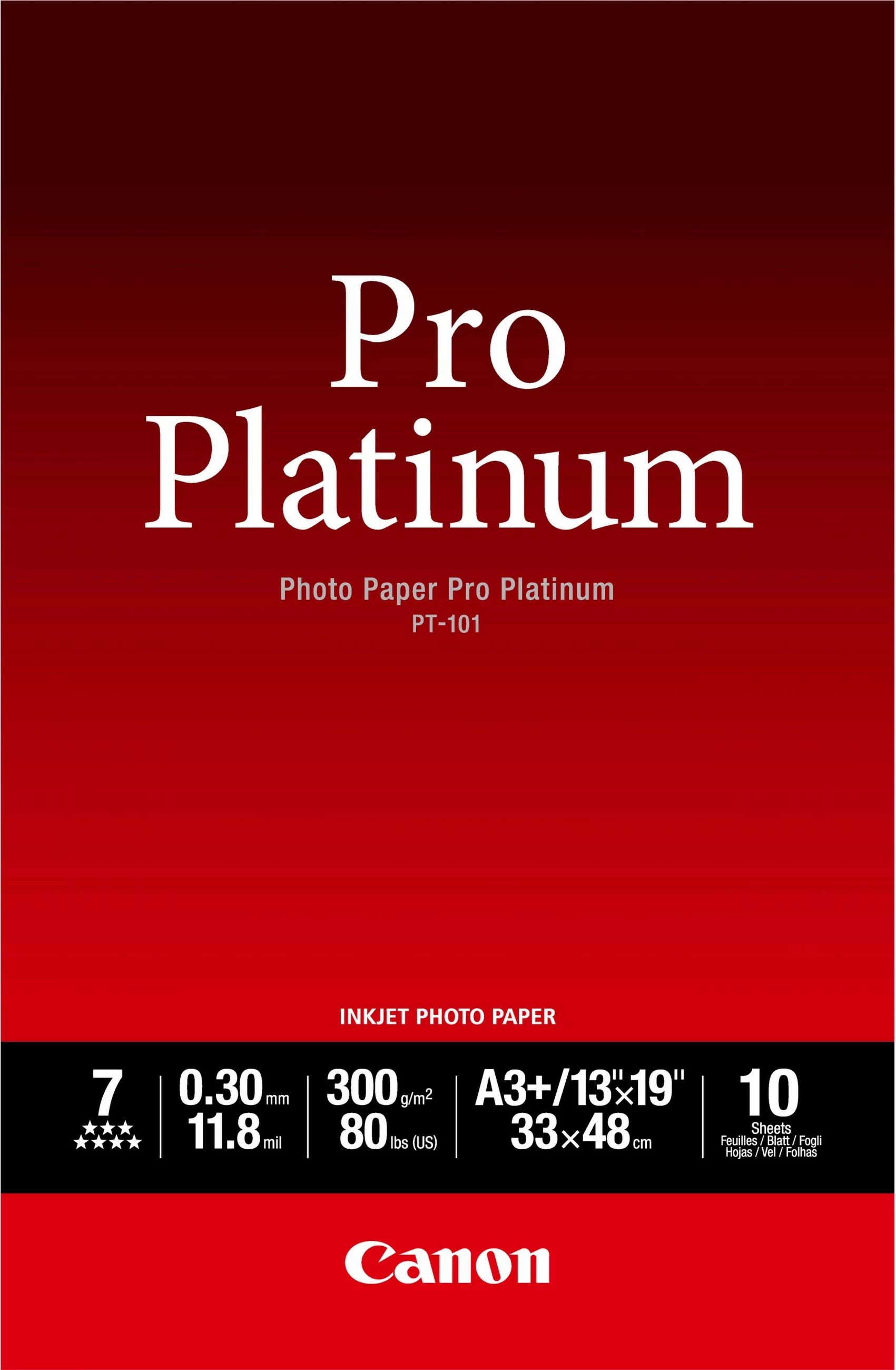 Letër fotografike Canon Pro Platinum PT-101, A3+, 300g/m², 10 fletë