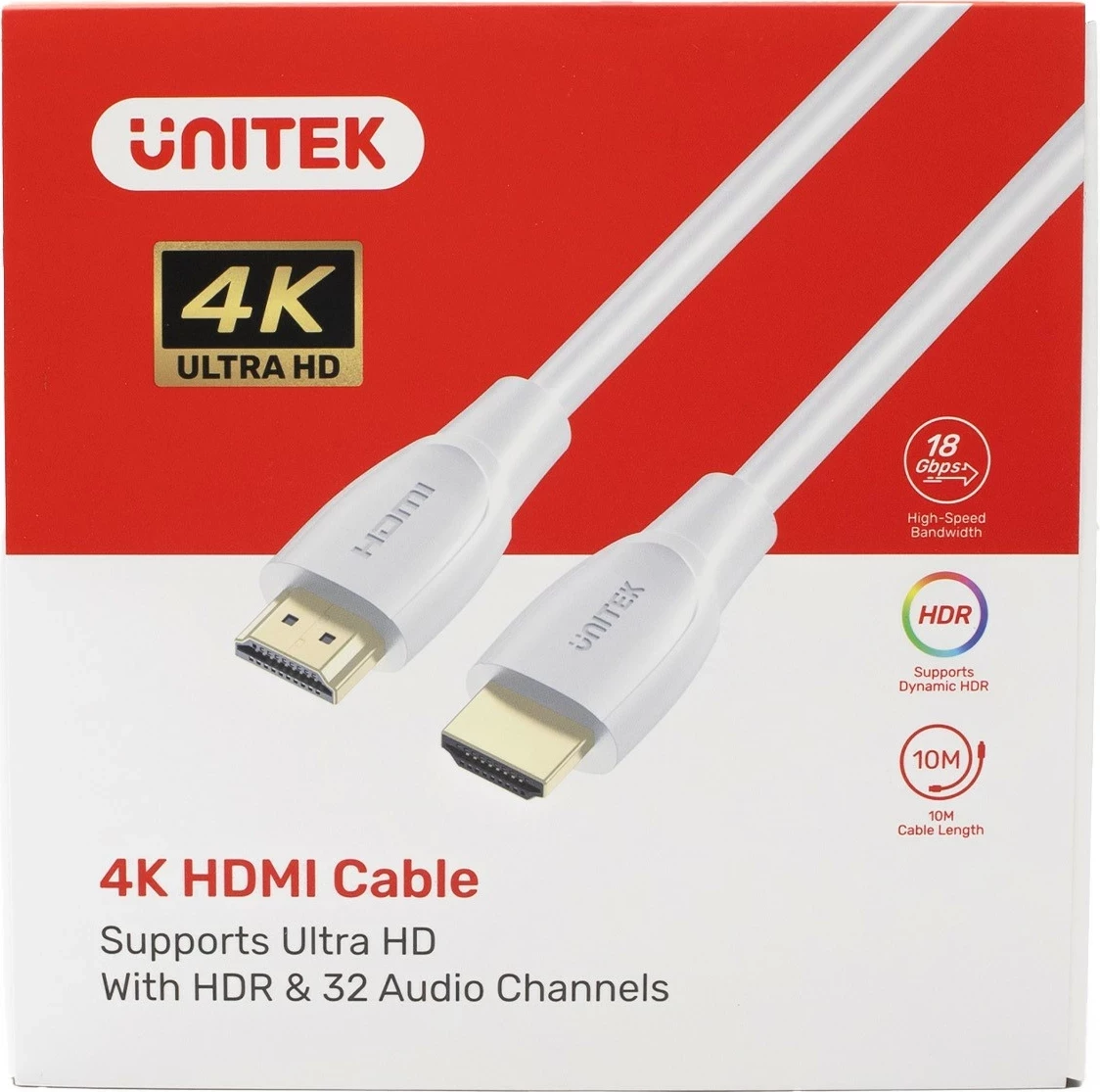 Kabëll HDMI Unitek 2.0 4K, 15m, bardhë