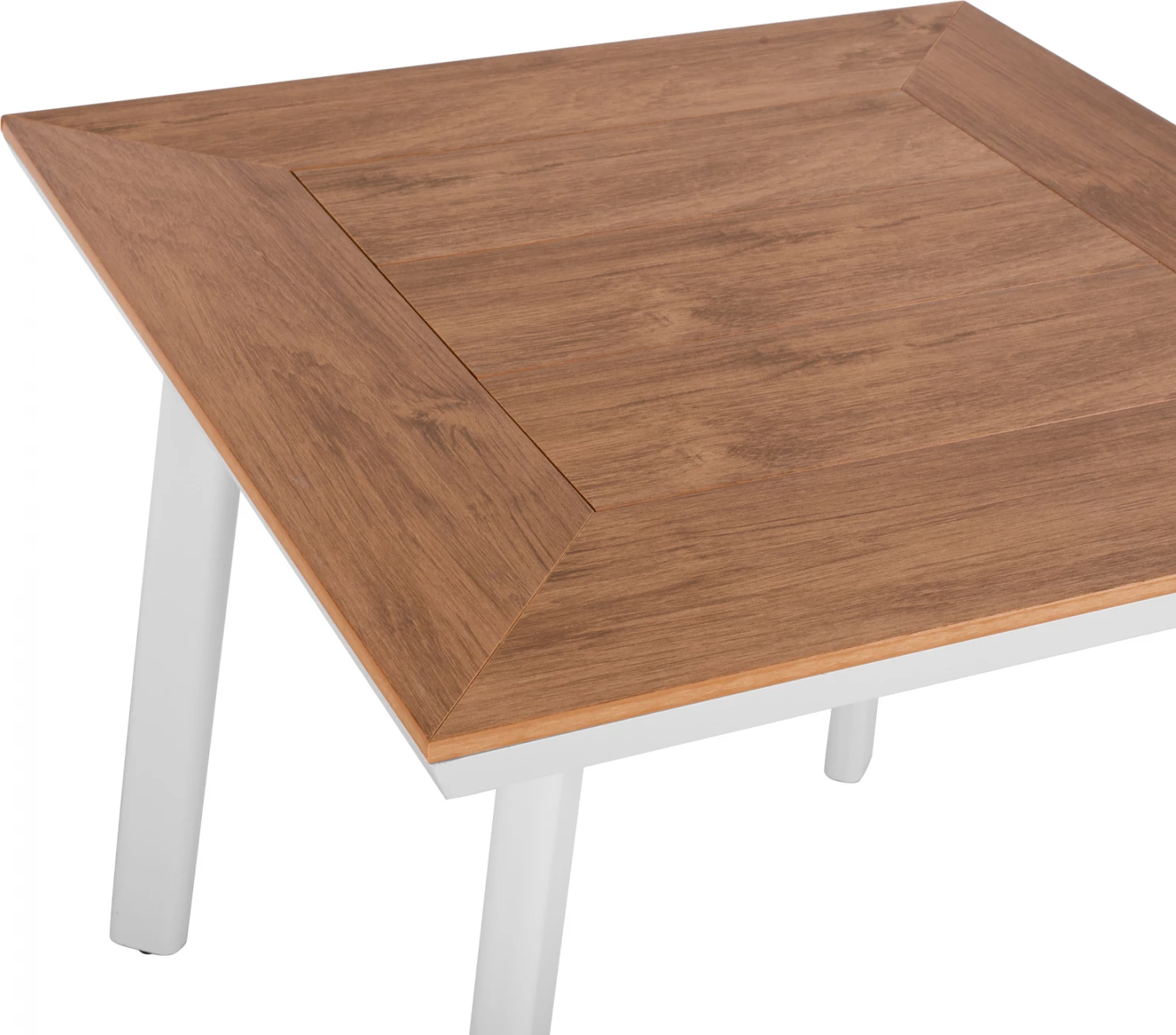 Tavolinë alumini me sipërfaqe tavoline polivudi, FH5563.01, e bardhë, 80x80x72 cm