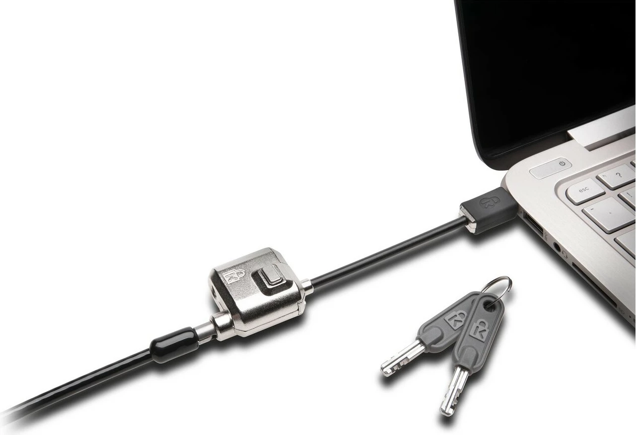 Kensington MiniSaver Lock, 1.8 m, çelës, çelik karboni, e zezë